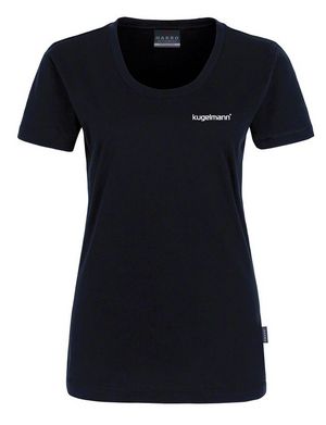 kugelmann T-Shirt Women, <p>Classic shirt made of fine, medium-weight single jersey made of ring-spun and combed cotton with feminine round neck. Narrow neck cuff and double seams at arm and cuff. Embroidered kugelmann logo on the chest. </p>
